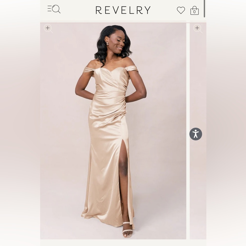 New Gold Ariel Convertible Satin dress